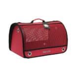 حقيبة للحيوانات الأليفة الهوائية باللون الأحمر