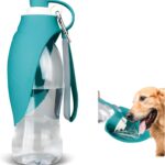 زجاجة مياه للكلاب للمشي, مع كوب ربر للمساعدة على شرب المياه