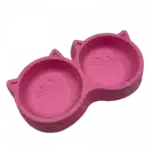 وعاء مزدوج للأكل والماء للقطط 2 في 1 غير قابل للانزلاق, غير سام على شكل وجه القط