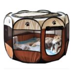 ساحة لعب قابلة للطي للحيوانات الاليفة، 8 الواح شبكية قابلة للطي، قفص لعب للحيوانات الأليفة للكلاب والقطط