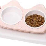 وعاء مزدوج للطعام والماء للقطط والحيوانات الاليفة الصغيرة