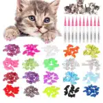 اغطية اظافر ناعمة لمخالب القطط + لاصق