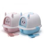 لتر بوكس للقطط مغلق حجم كبير بألوان مختلفة مع مجرفة