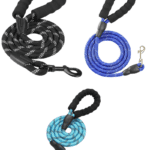 حبل ليش للكلاب مع مقبض مبطن مريح و خيوط عاكسة عدة الوان