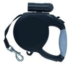 سلسلة ليش للكلاب طويل قابل للسحب وخالية من التشابك، مع ضوء ليد قابل للفصل للجري الليلي